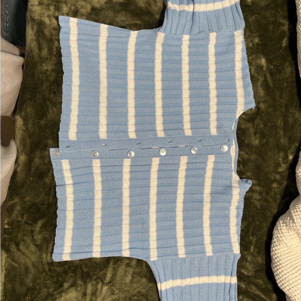 ASOS Blue and Cream Striped Cardigan
